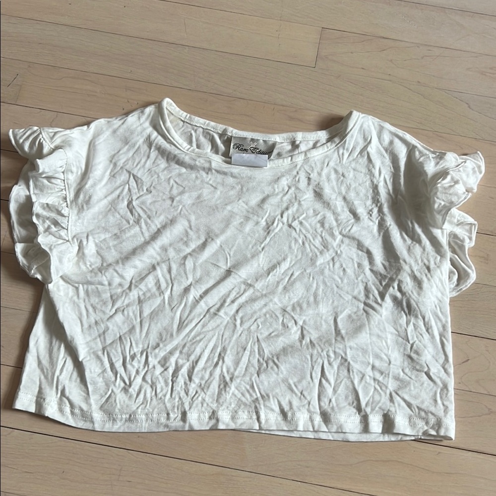 Chic White Ruffle Sleeve Top